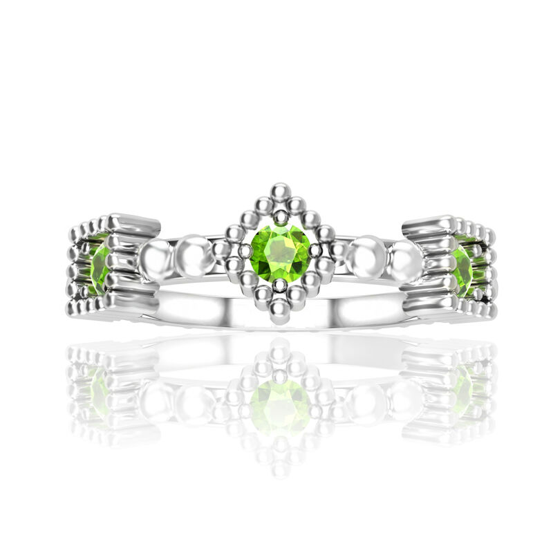 Peridot Gemstone Stackable Ring in Sterling Silver image number null