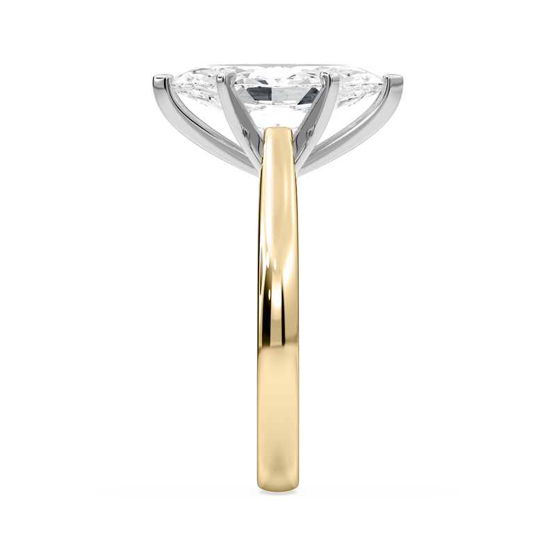 Marquise Lab Grown Diamond 3ctw. Cathedral Solitaire Engagement Ring in 14k Yellow Gold image number null