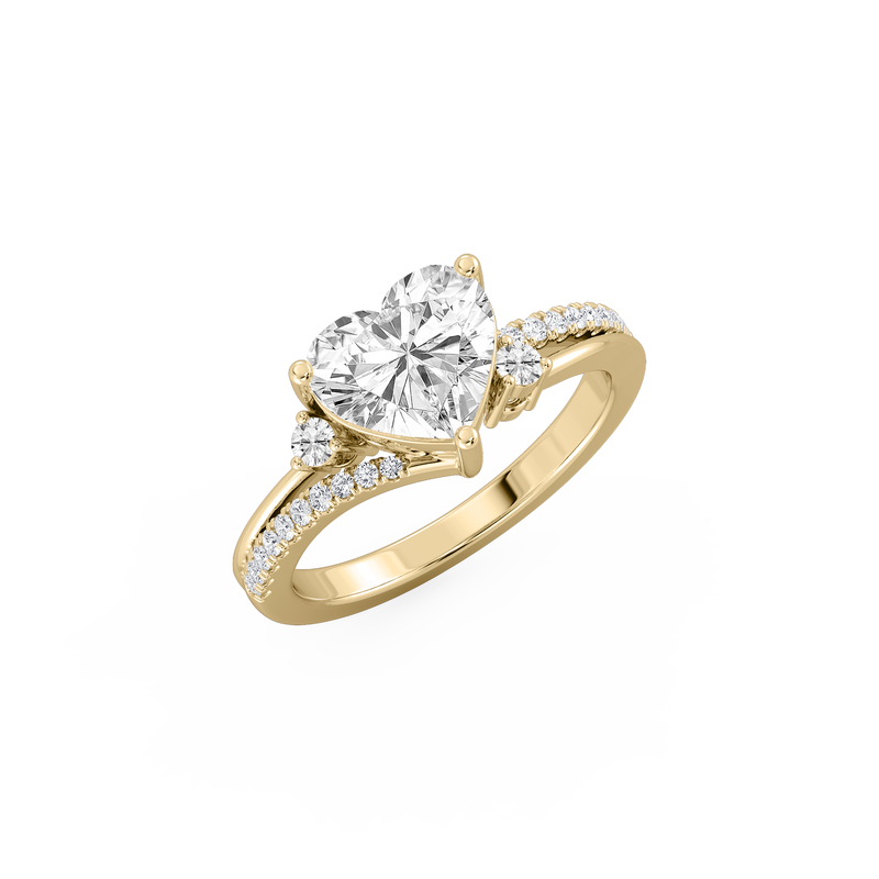 Heart Lab Grown Diamond 2 1/4ctw. Engagement Ring in 14k Yellow Gold image number null