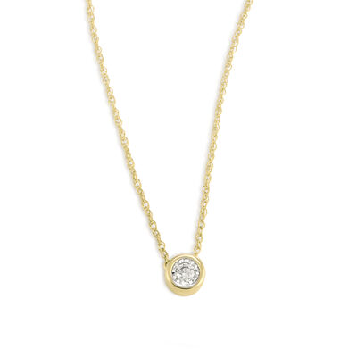 Charlotte, 10kt. YG Bezel-Set Diamond Pendant