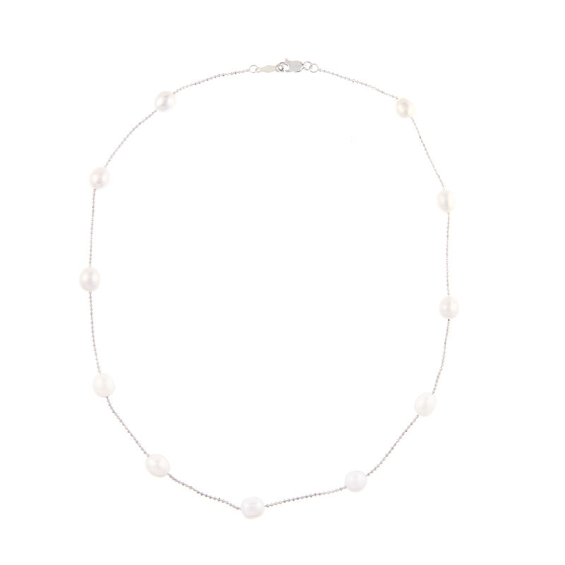 Freshwater Pearl &amp; Sparkle Bead Necklace image number null