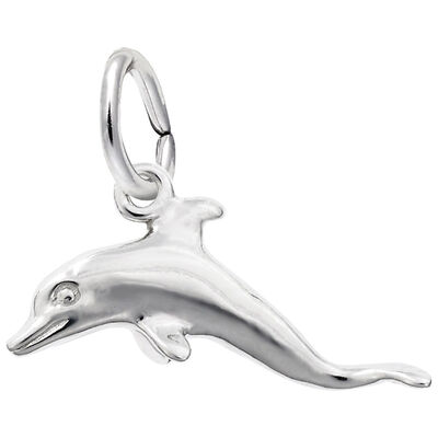 Dolphin Charm in 14K White Gold
