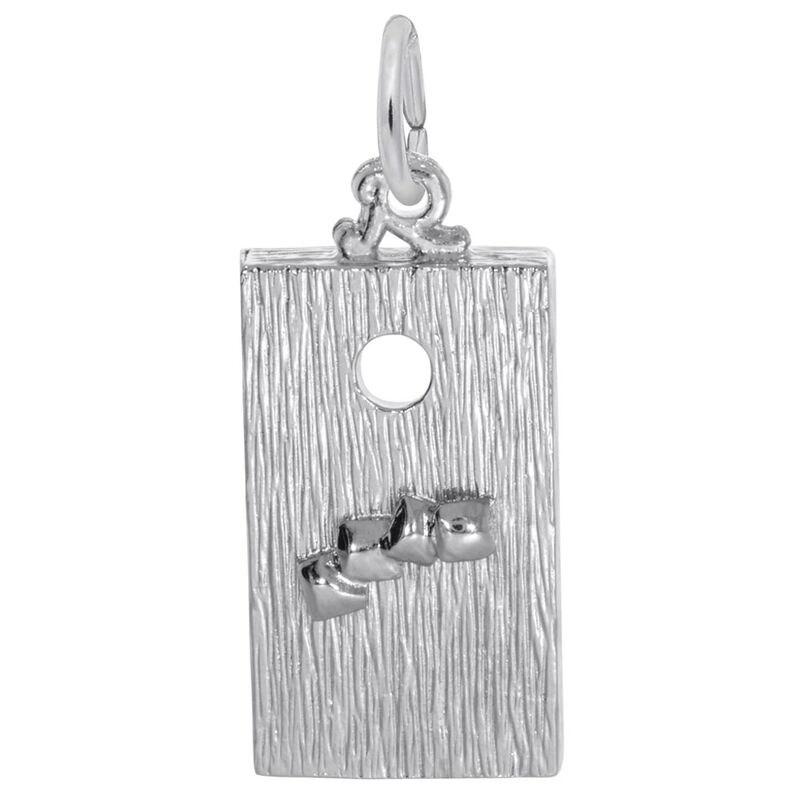 Corn Hole Game Sterling Silver Charm image number null