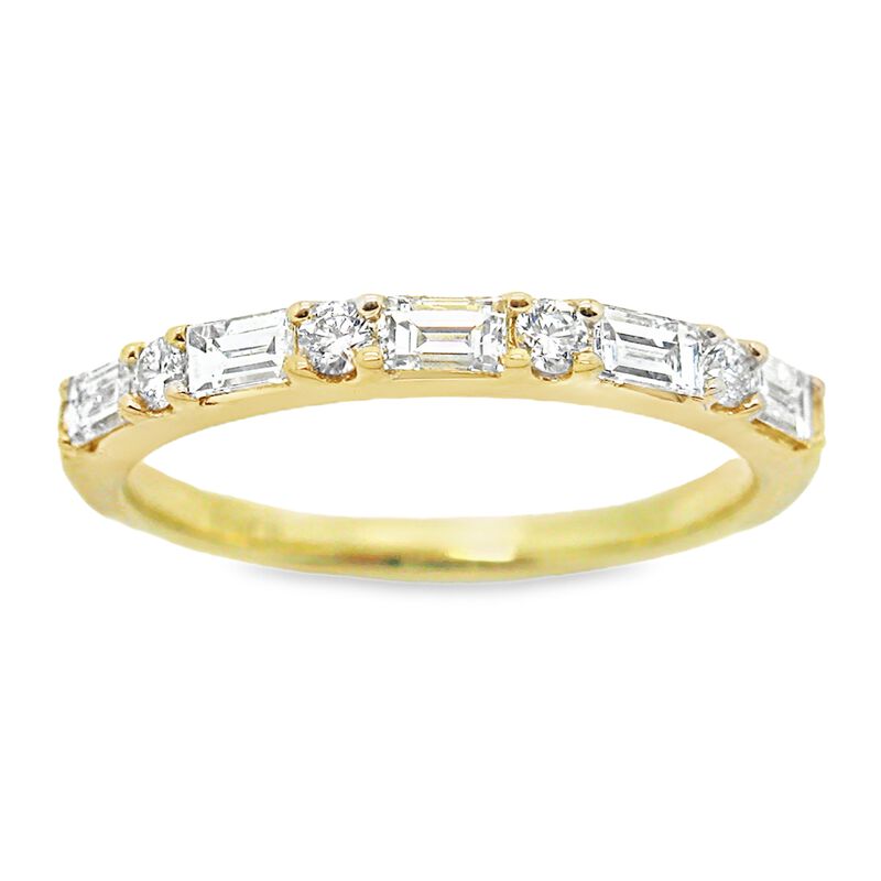 Diamond 1/2ctw. Baguette & 14k Yellow Gold Anniversary Ring image number null