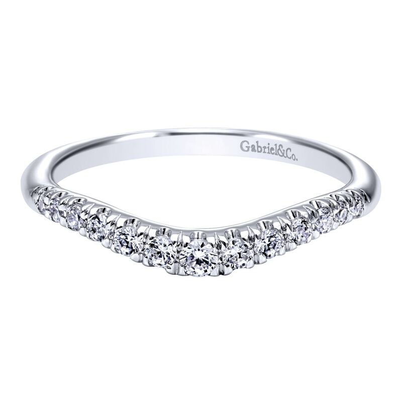 Gabriel & Co. Diamond Contour Band in 14k White Gold AN10963W44JJ image number null