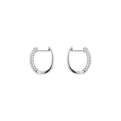 Brilliant-Cut Diamond Hoop Earrings 1/4ctw. in White Gold