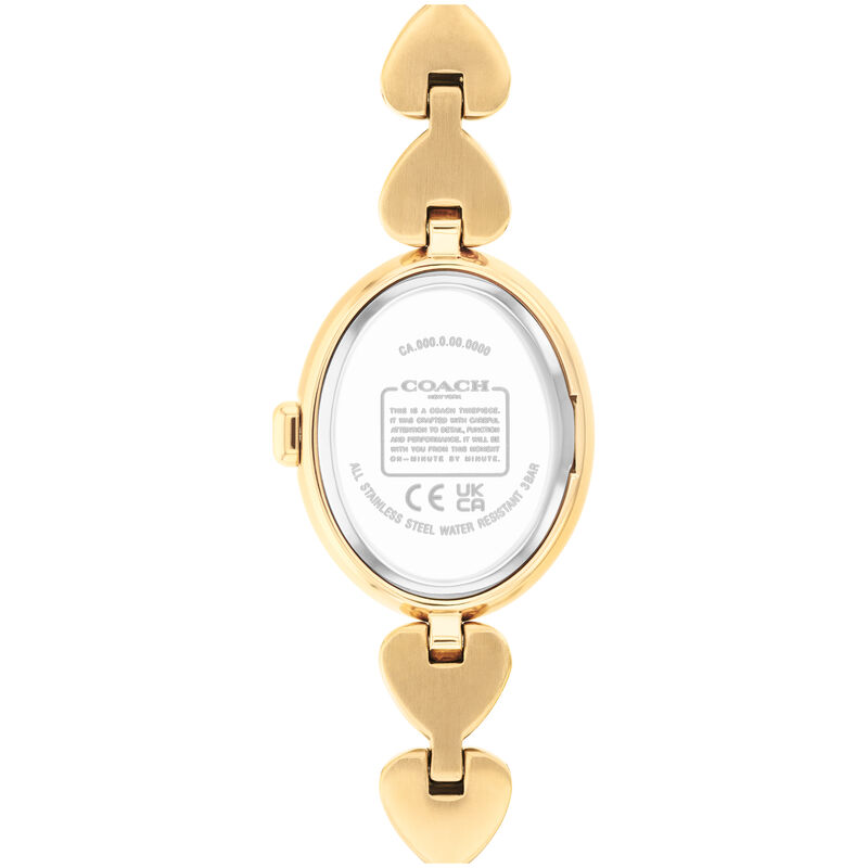 Coach Sammy Heart Link Crystal Gold Tone Watch 14504638-T image number null
