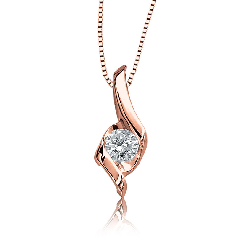 Sirena Diamond 1/12ct. Solitaire Pendant in 14k Rose Gold image number null