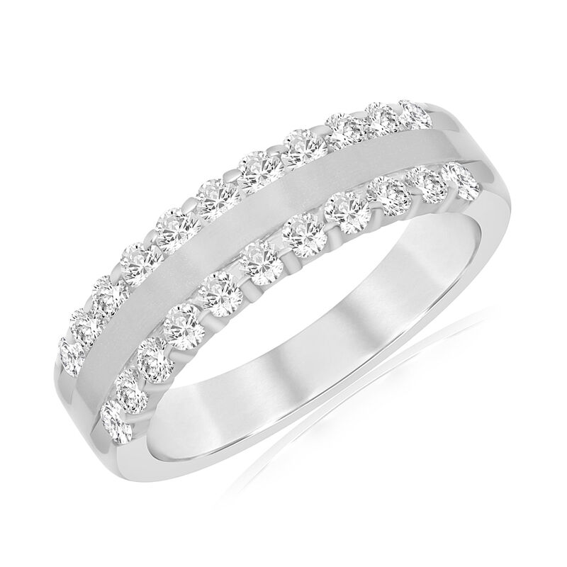 Lab Grown Diamond 3/4ctw. 14k White Gold Anniversary Ring image number null