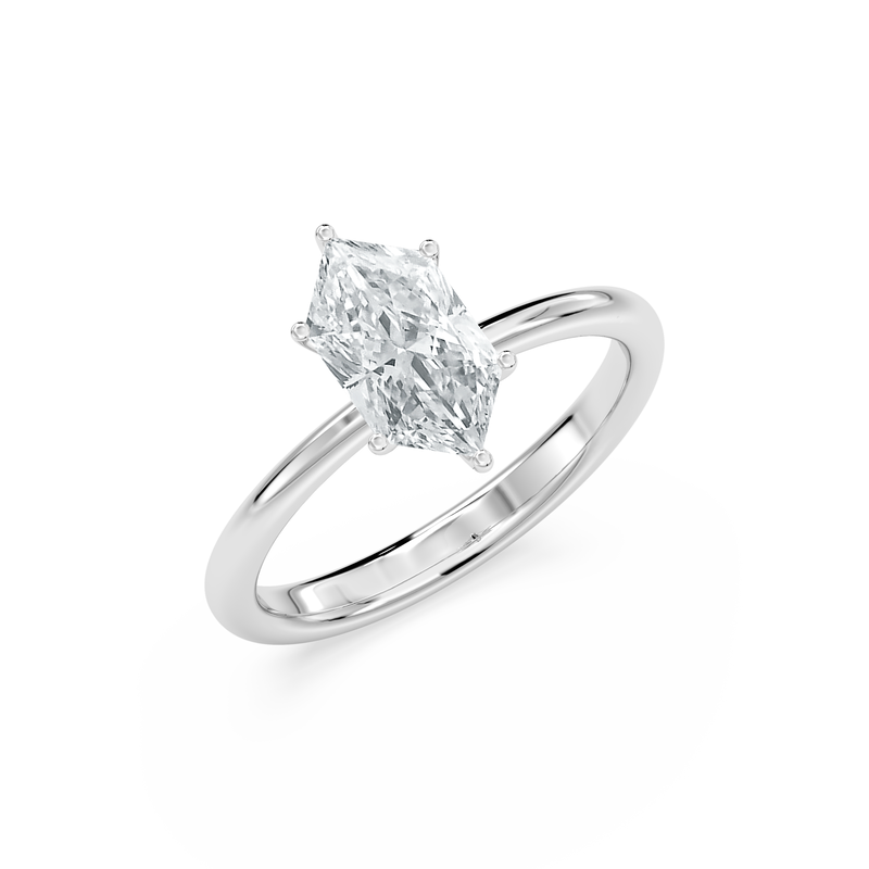 Duchess Marquise Lab Grown Diamond 3ctw. Solitaire Engagement Ring in 14k White Gold image number null