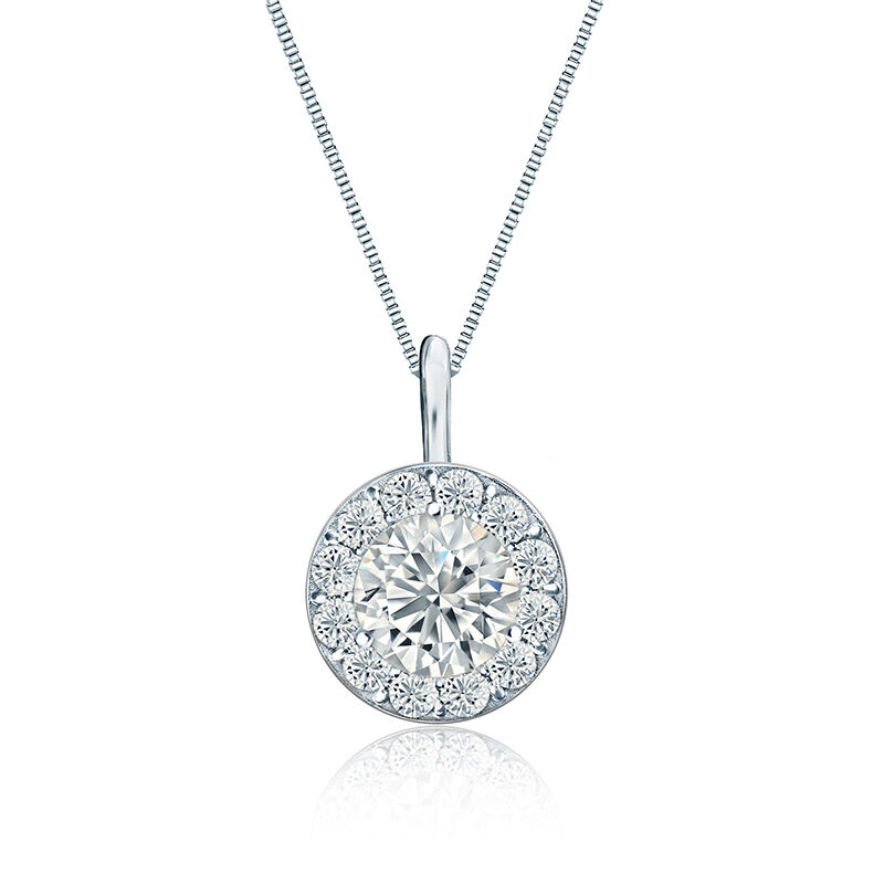 Diamond Halo 1ct. t.w. Pendant in 14k White Gold image number null