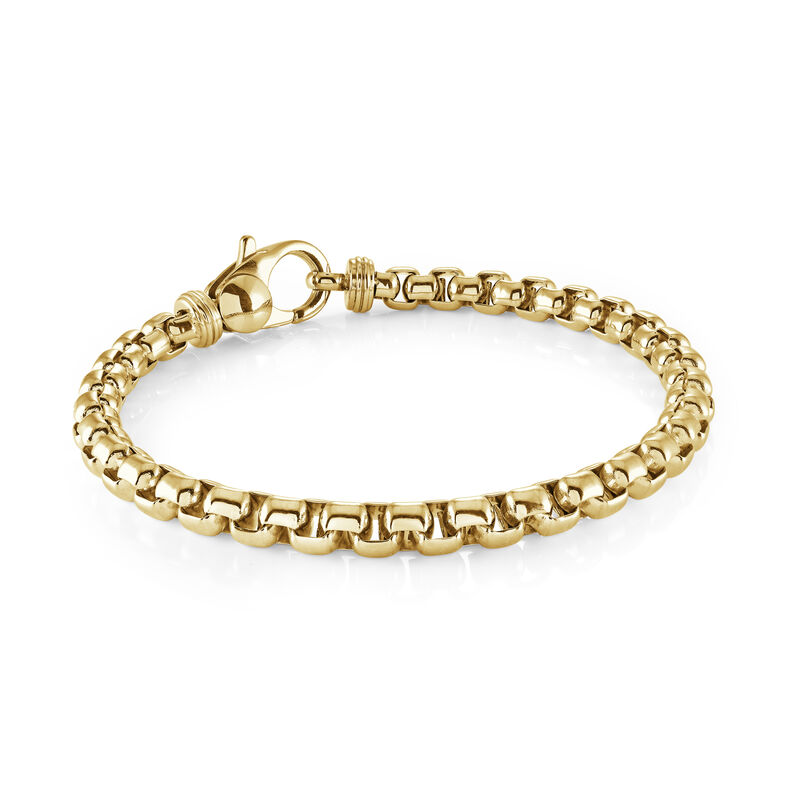 Box Chain Bracelet 8" in Gold Plated Stainless Steel (4mm) image number null