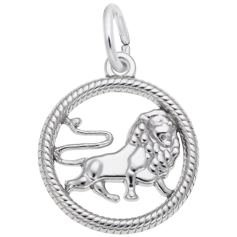 Leo Charm in 14k White Gold image number null