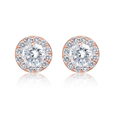 Diamond 1ct. t.w. Halo Stud Earrings in 14k Rose Gold