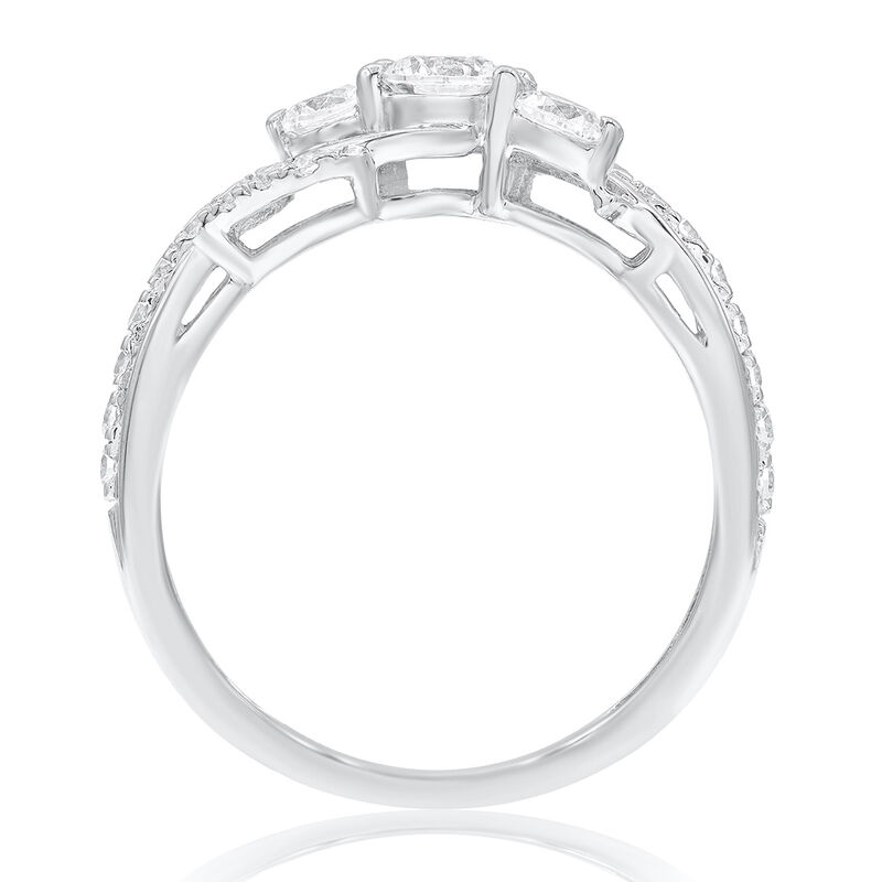 Brilliant-Cut 3/4ctw. Diamond Three-Stone Plus Engagement Ring in 14k White Gold image number null