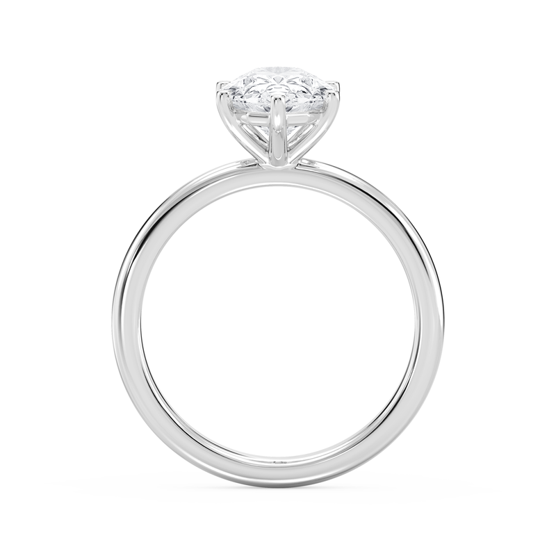 Duchess Oval Lab Grown Diamond 3ctw. Solitaire Engagement Ring in 14k White Gold image number null