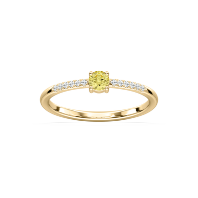 Yellow Lab Grown Diamond Promise Ring in 10k Yellow Gold