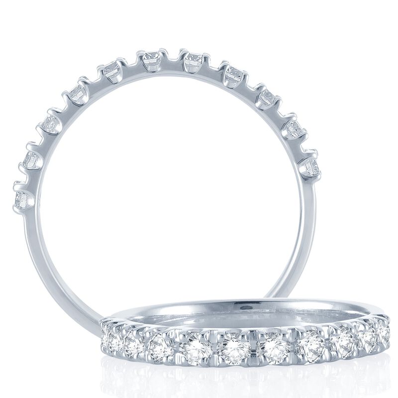 Diamond 1/2ctw. Prong-Set Anniversary Band in 14k White Gold image number null