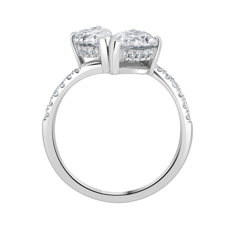 Pear-Shaped Lab Grown 2.15ctw. Diamond Toi Et Moi Two-Stone Engagement Ring in 14k White Gold image number null