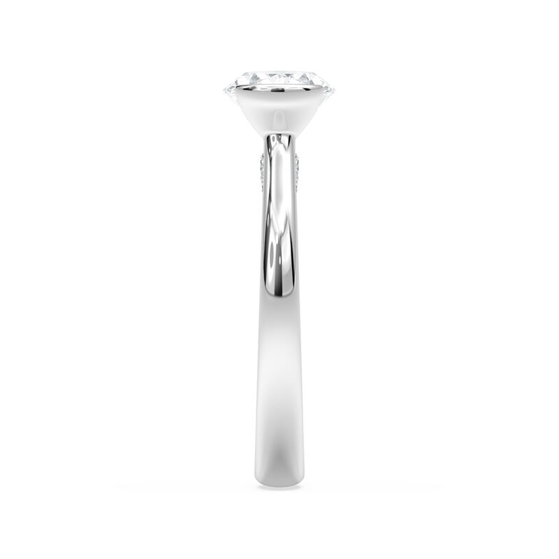 Oval Lab Grown Diamond 2ctw. East West Diamond Bridge Solitaire Engagement Ring in 14k White Gold image number null