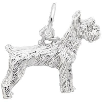 Schnauzer Charm in 14k White Gold