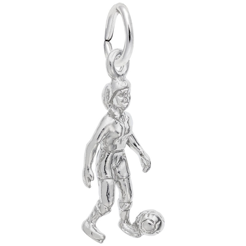 Female Soccer Charm in Sterling Silver image number null