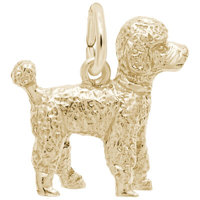 Poodle Charm in 14k Yellow Gold