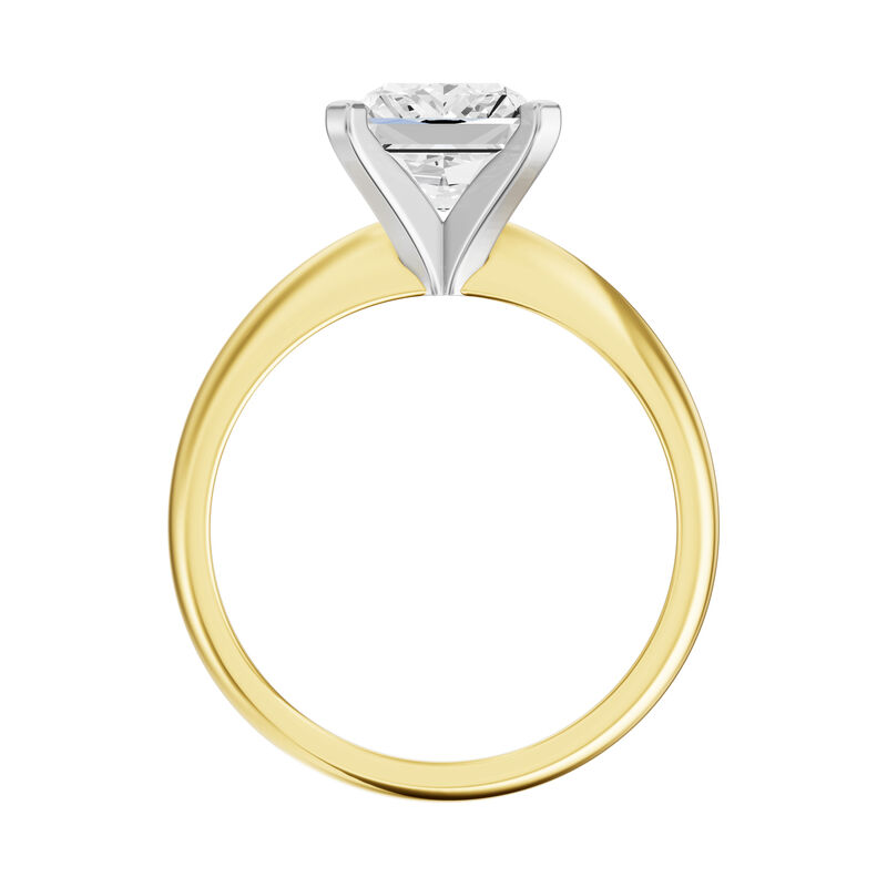 Radiant Lab Grown Diamond 3ct Solitaire Engagement Ring in 14k Yellow Gold image number null