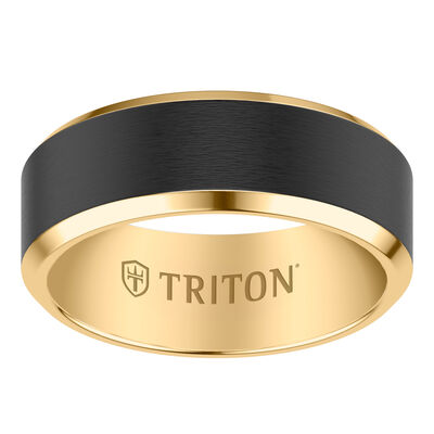 Black and Yellow Accented Tungsten Band (8mm)