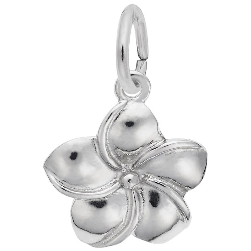 Plumiera Flower Charm in Sterling Silver image number null