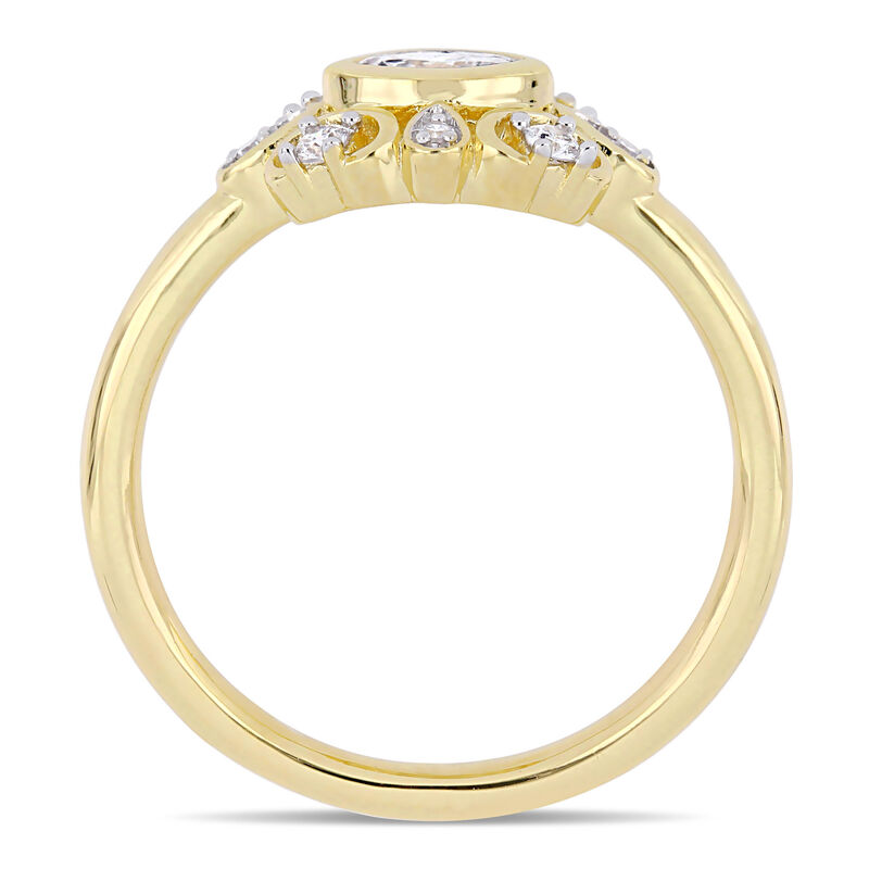 Everly Sideways 1/4ctw. Marquise & Round Diamond Fashion Ring in 10k Yellow Gold image number null