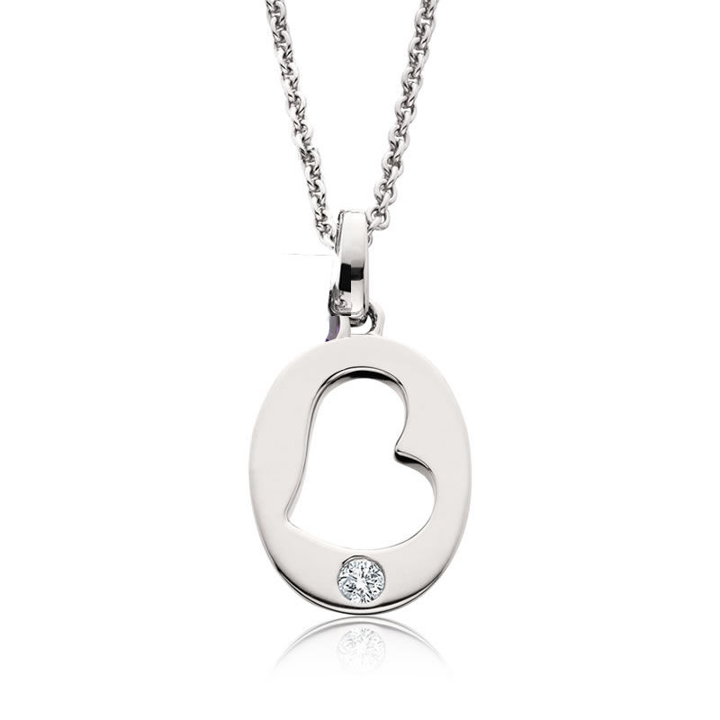 Open Heart Mommy Chic Pendant in Sterling Silver image number null