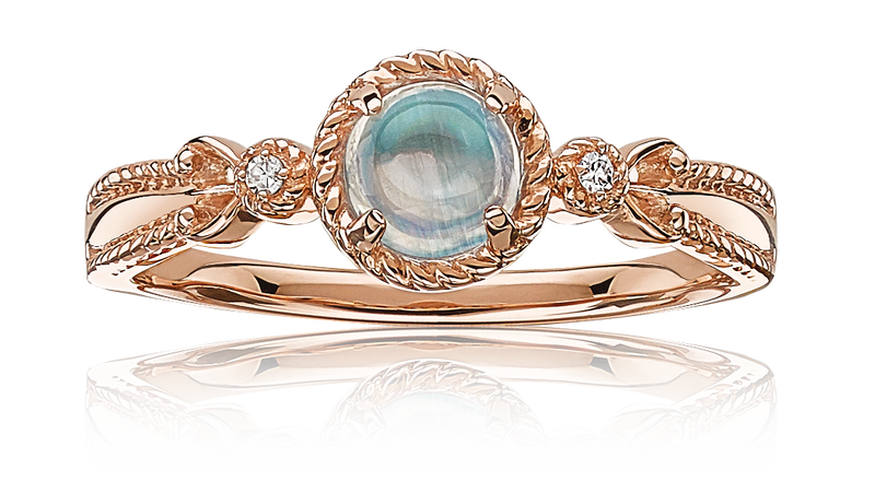 Blue Moonstone Ring in 10k Rose Gold image number null