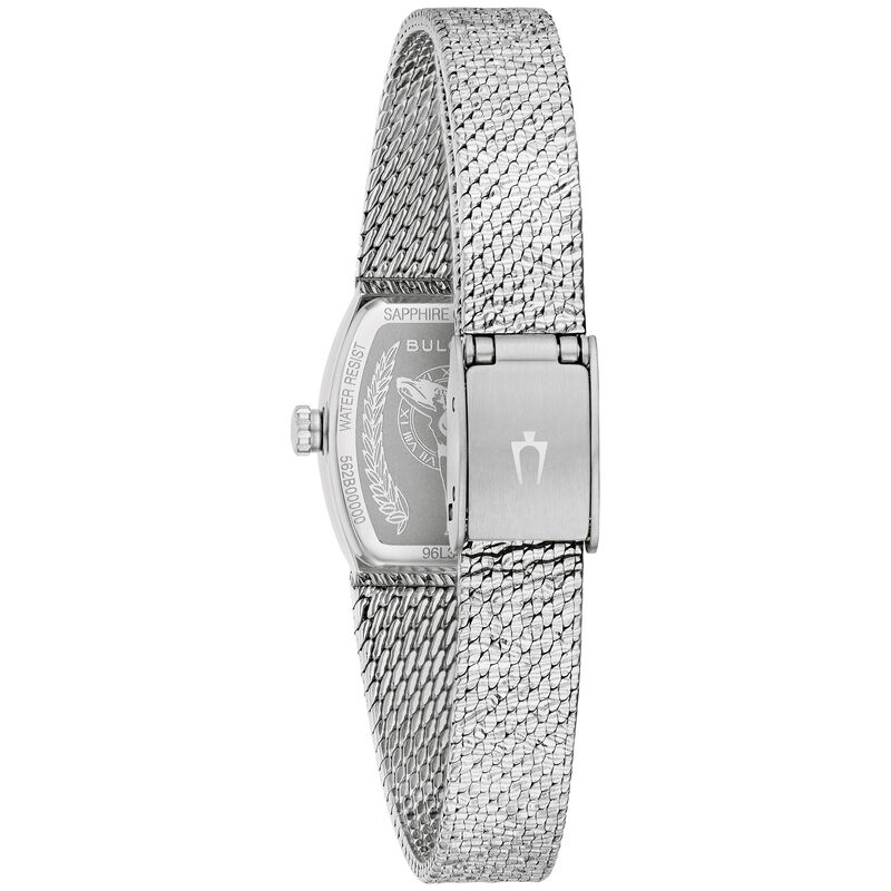 Bulova Ladies Goddess of Time Diamond Blue Tone Dial Stainless Steel 30mm Watch 96L343 image number null