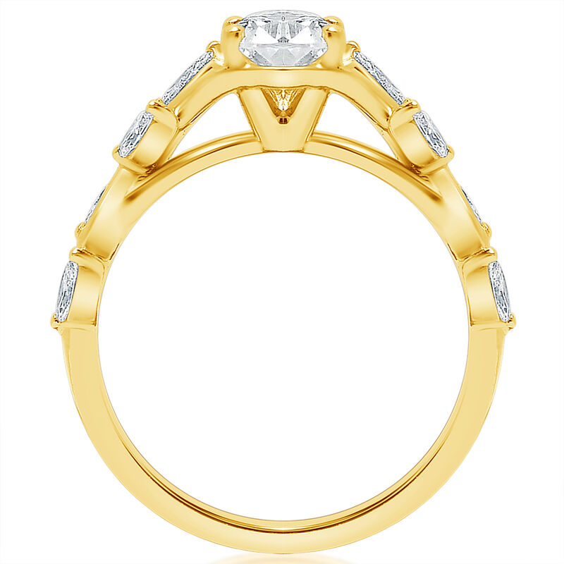 Marquise-Cut 1 1/2ctw. Diamond Leaf Engagement Ring in 14k Yellow Gold image number null