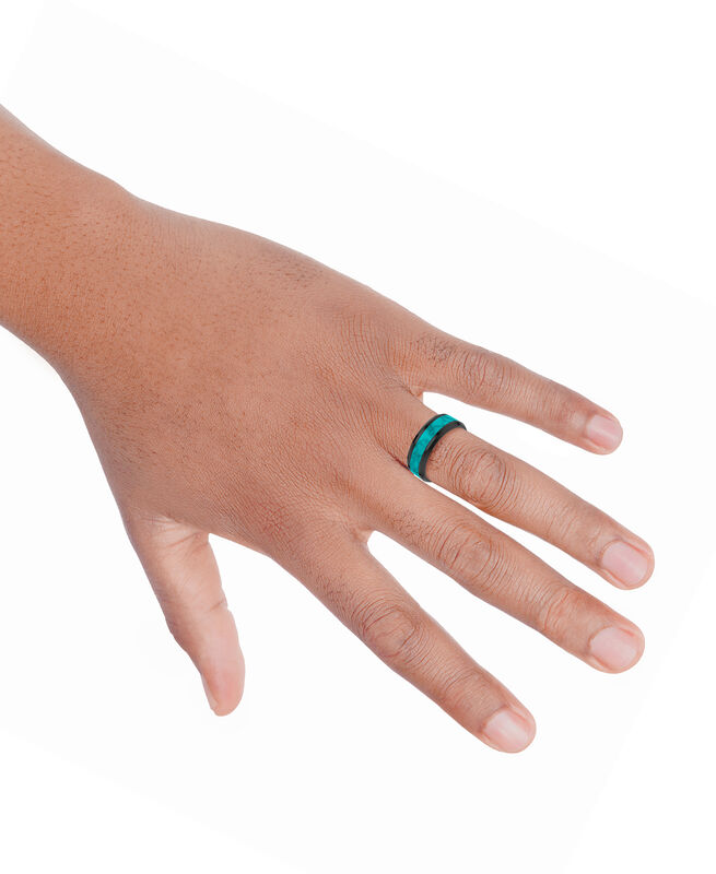 Turquoise Inlay Tungsten Band (8mm) image number null