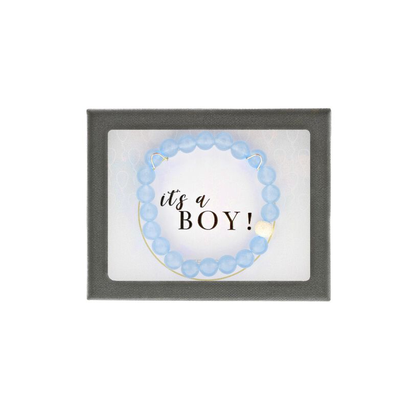"It's A Boy" Blue Quartzite Bracelet in Sterling Silver & Gold Filled image number null