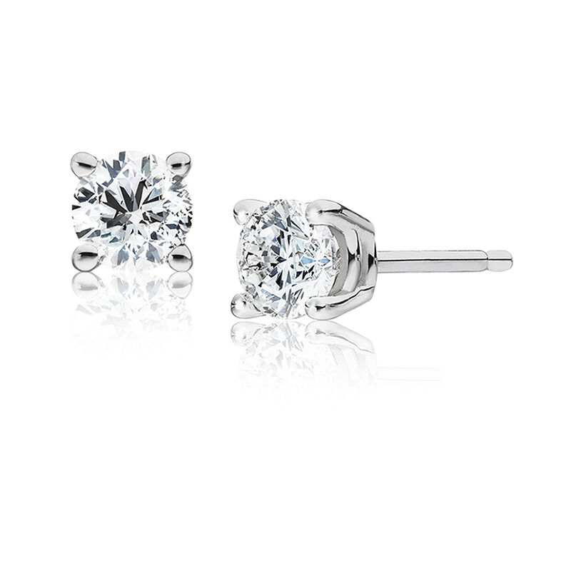 Round Diamond 1ctw. Solitaire Stud Earrings image number null