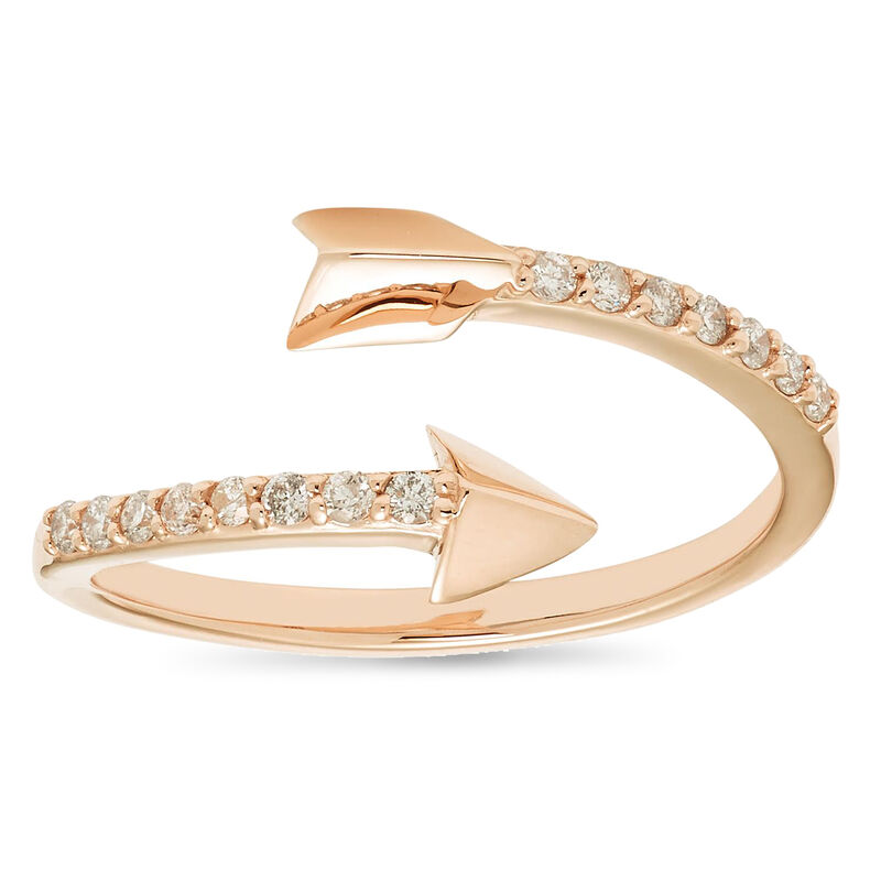 Diamond Arrow Wrap Around Ring 0.15ctw in 10k Rose Gold image number null
