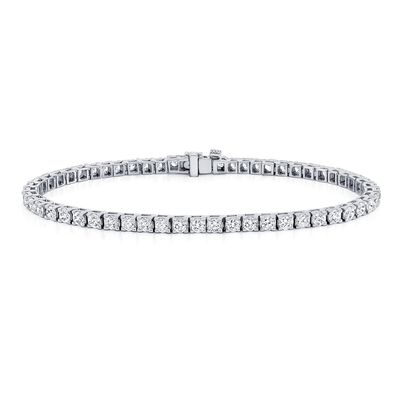 2.50ctw. 4-Prong Square Link Diamond Tennis Bracelet in 14K White Gold (HI, VS1-VS2)