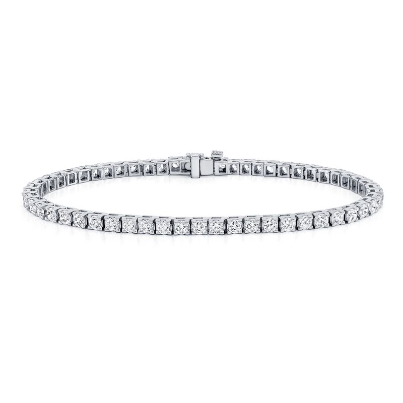 2.50ctw. 4-Prong Square Link Diamond Tennis Bracelet in 14K White Gold (HI, VS1-VS2) image number null