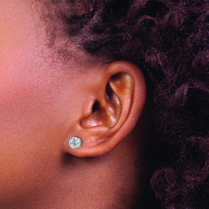 Princess & Marquise-Cut Lab Grown 1/2ctw. Diamond FGH VS SI Prism Earrings in 14k White Gold image number null