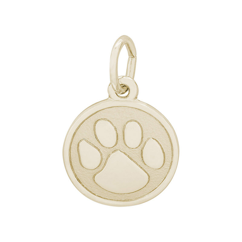 Paw Print 14K Yellow Gold Charm image number null