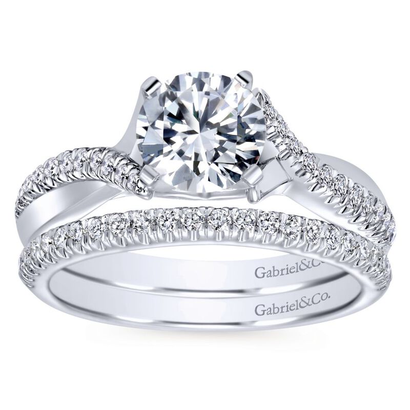 Gabriel & Co. "Scout" 14k White Gold Round Twisted Semi-Mount ER10951W44JJ image number null