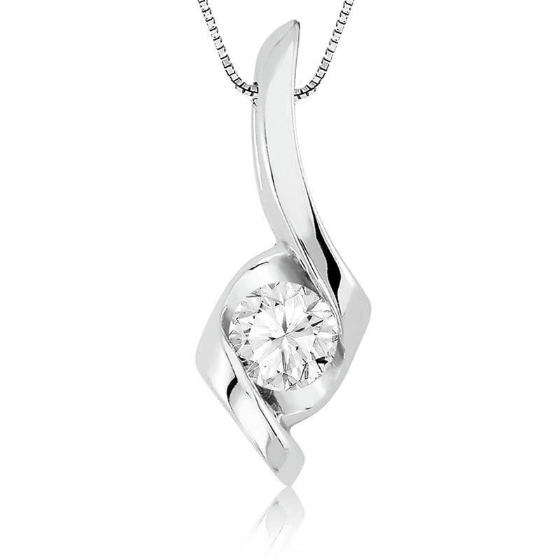 Sirena Diamond ½ct. Solitaire Pendant in 14k White Gold image number null