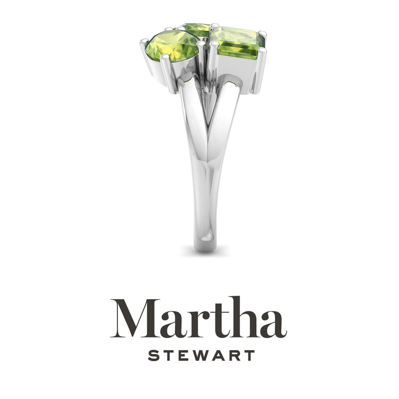 Martha Stewart Peridot Three Stone Cluster Ring in Sterling Silver image number null