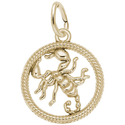 Scorpio Charm in Gold Plated Sterling Silver