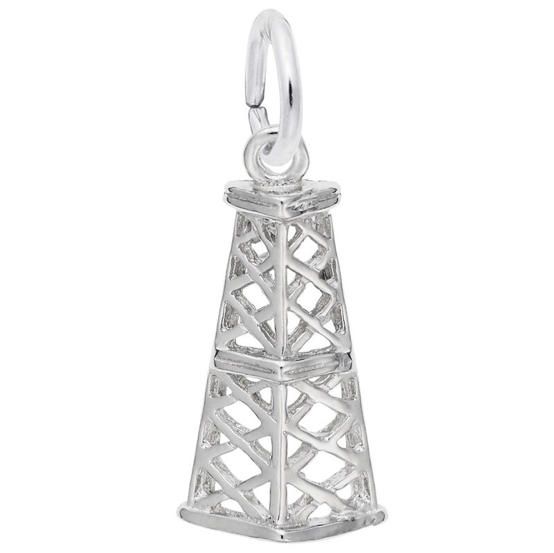 Oil Rig Sterling Silver Charm image number null