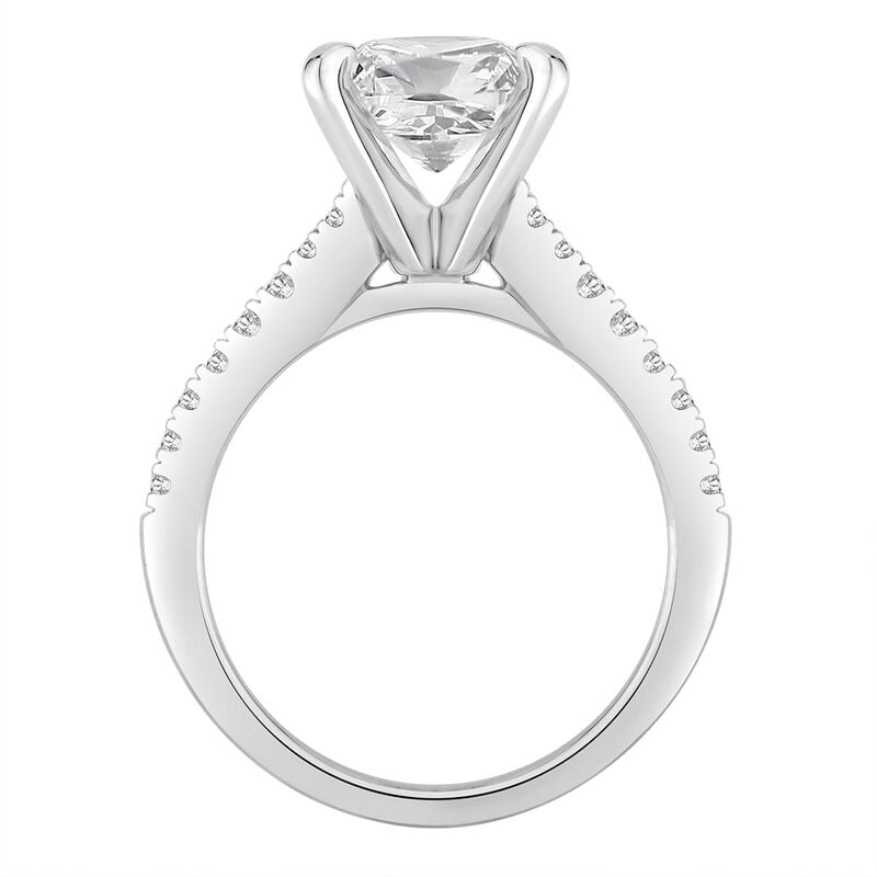 Radiant-Cut Lab Grown 4 1/4ctw. Diamond Split Shank Engagement Ring in 14k White Gold image number null