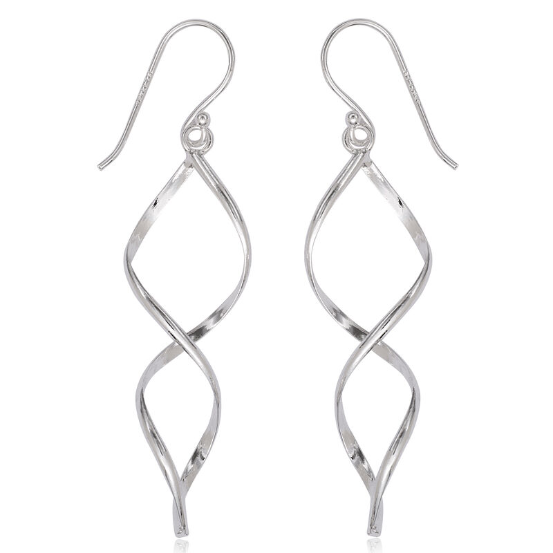Open 3-D Swirl Earrings in Sterling Silver image number null